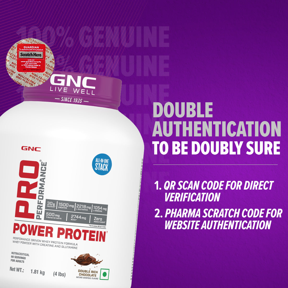 GNC Pro Performance Power Protein - with Shaker - 6-in-1 Stack for Increased Strength, Recovery & Muscle Mass | Informed Choice Certified