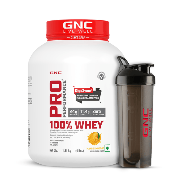 GNC Pro Performance 100% Whey Protein 4 lbs with Shaker