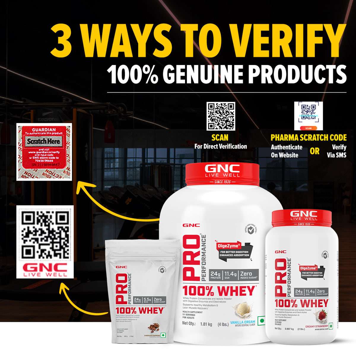 GNC Pro Performance 100% Whey Protein -2 lbs with Shaker - Faster Recovery & Lean Muscle Gains | Informed Choice Certified