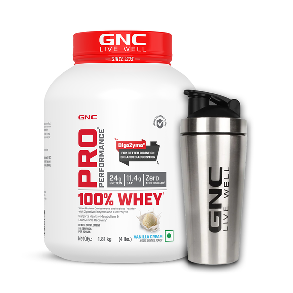 GNC Pro Performance 100% Whey Protein 4 lbs with Shaker
