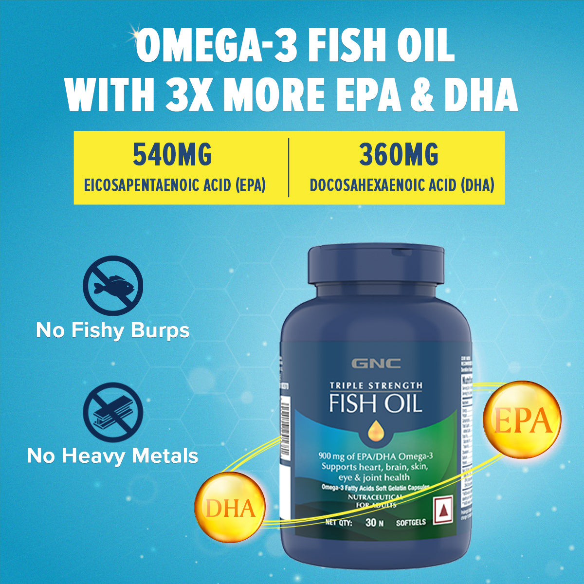 GNC Mega Men One Daily Multivitamin + Triple Strength Fish Oil - Omega 3 Capsules - 