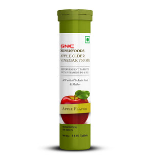 GNC Super Foods Apple Cider Vinegar 750mg - With 6% Acetic Acid & Mother
