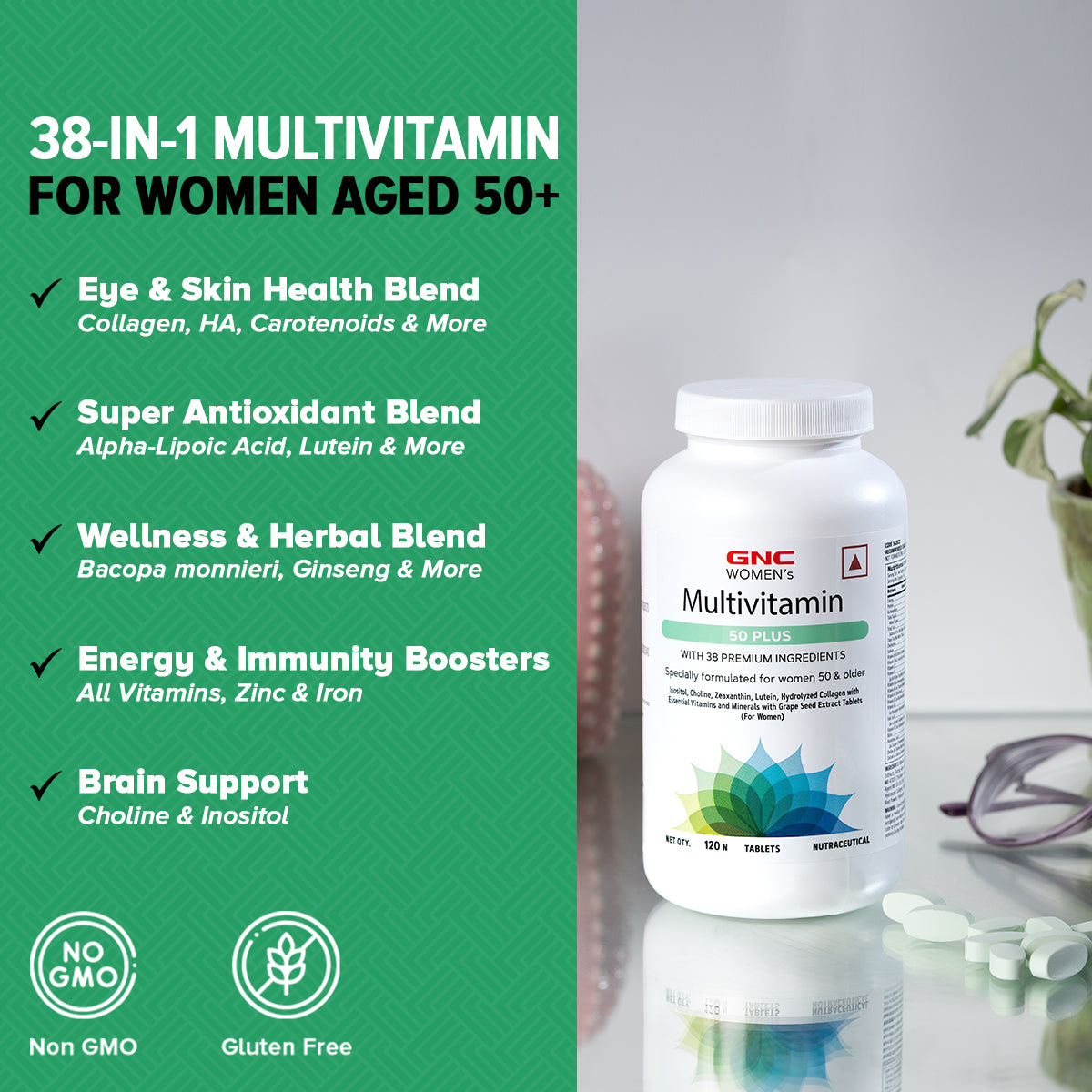 GNC Women's 50 Plus Multivitamin -  Supports Memory, Joint Health & Overall Well-being