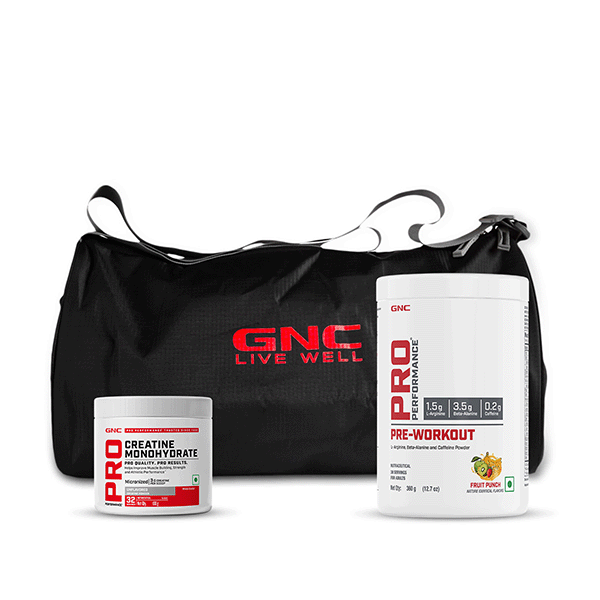 Creatine Unflavoured 100g + Preworkout + Gym Bag