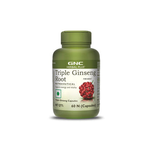 GNC Herbal Plus Triple Ginseng + Pure Himalayan Shilajit Resin
