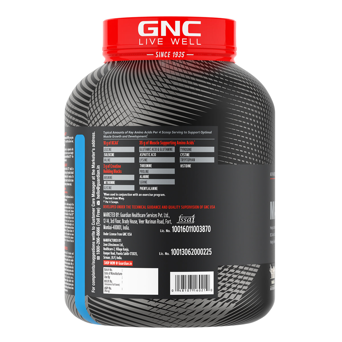 GNC AMP Amplified Mass XXX 2KG with Gym Kit -  Increases Lean Muscle Gains | Boosts Strength & Recovery