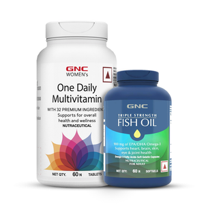 GNC Womens One Daily Multivitamin + Triple Strength Fish Oil - Boosts Energy & Immunity | Maintains Healthy Cholesterol 