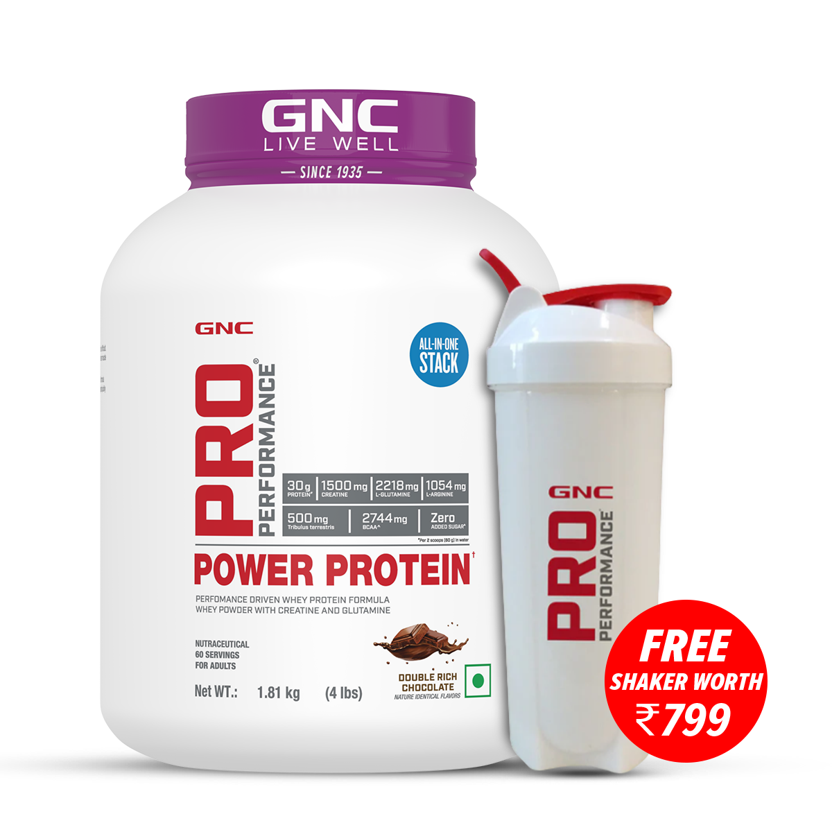 GNC Pro Performance Power Protein - 6-in-1 Stack for Increased Strength, Recovery & Muscle Mass | Informed Choice Certified