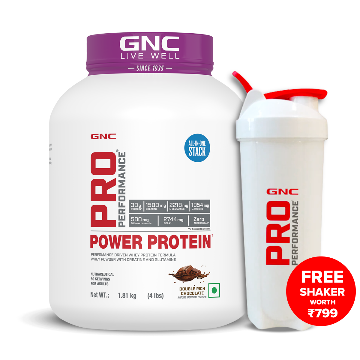 GNC Pro Performance Power Protein - 6-in-1 Stack for Increased Strength, Recovery & Muscle Mass | Informed Choice Certified