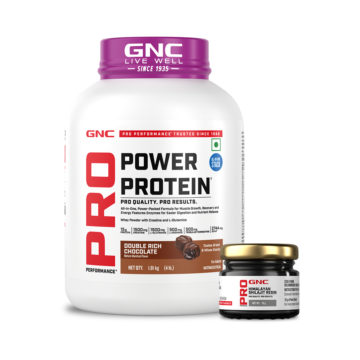 GNC Pro Performance Power Protein + Pure Himalayan Shilajit Resin