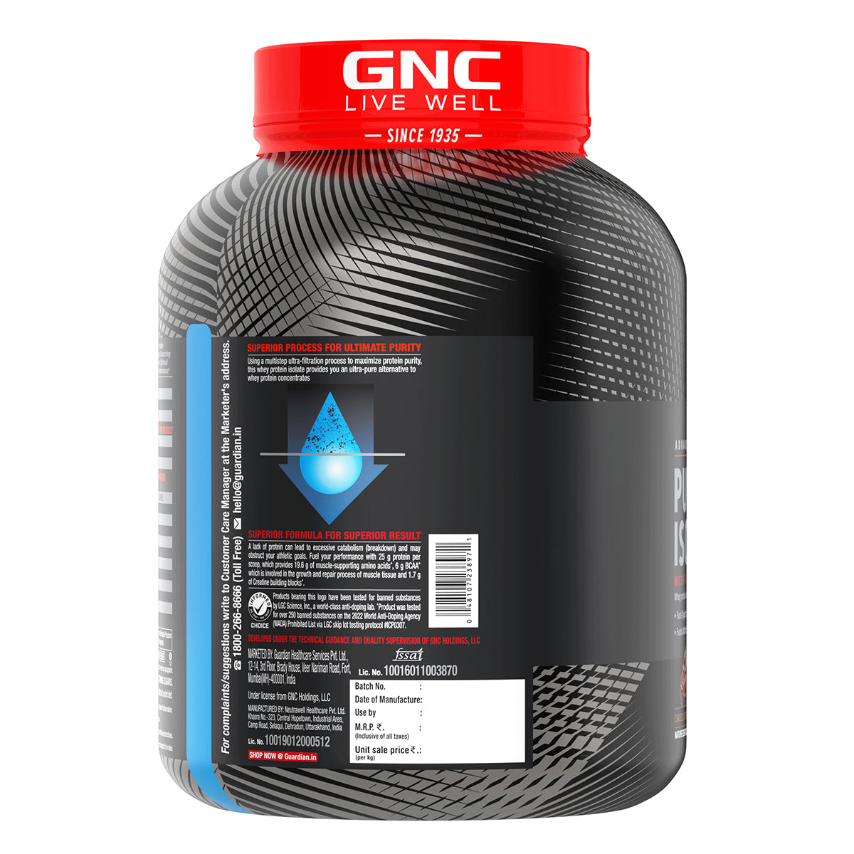 GNC AMP Pure Isolate  4 lbs (Zero Carb) with Shaker - Boosts Athletic & Workout Performance | Increases Muscle Mass