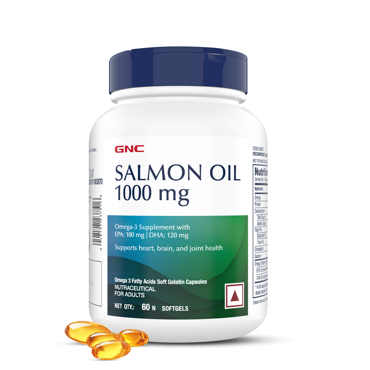GNC Salmon Oil 1000mg - Supports Joint Health, Vision & Overall Well-Being