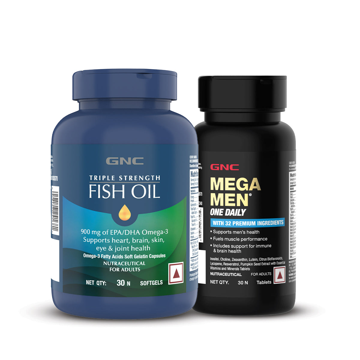 GNC Mega Men One Daily Multivitamin + Triple Strength Fish Oil - Omega 3 Capsules - 
