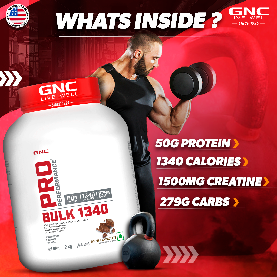 GNC Pro Performance Powder Bulk 1340 - Gain Healthy Weight & Muscle Mass
