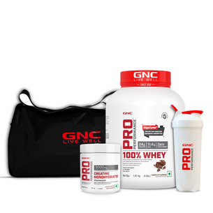 Workout Essentials Combo -  | 100% Whey Protein & Creatine with Gym Bag & Shaker | Faster Recovery & Lean Muscle Gains | DigeZyme® For Easy Digestion | Boosts Athletic Performance