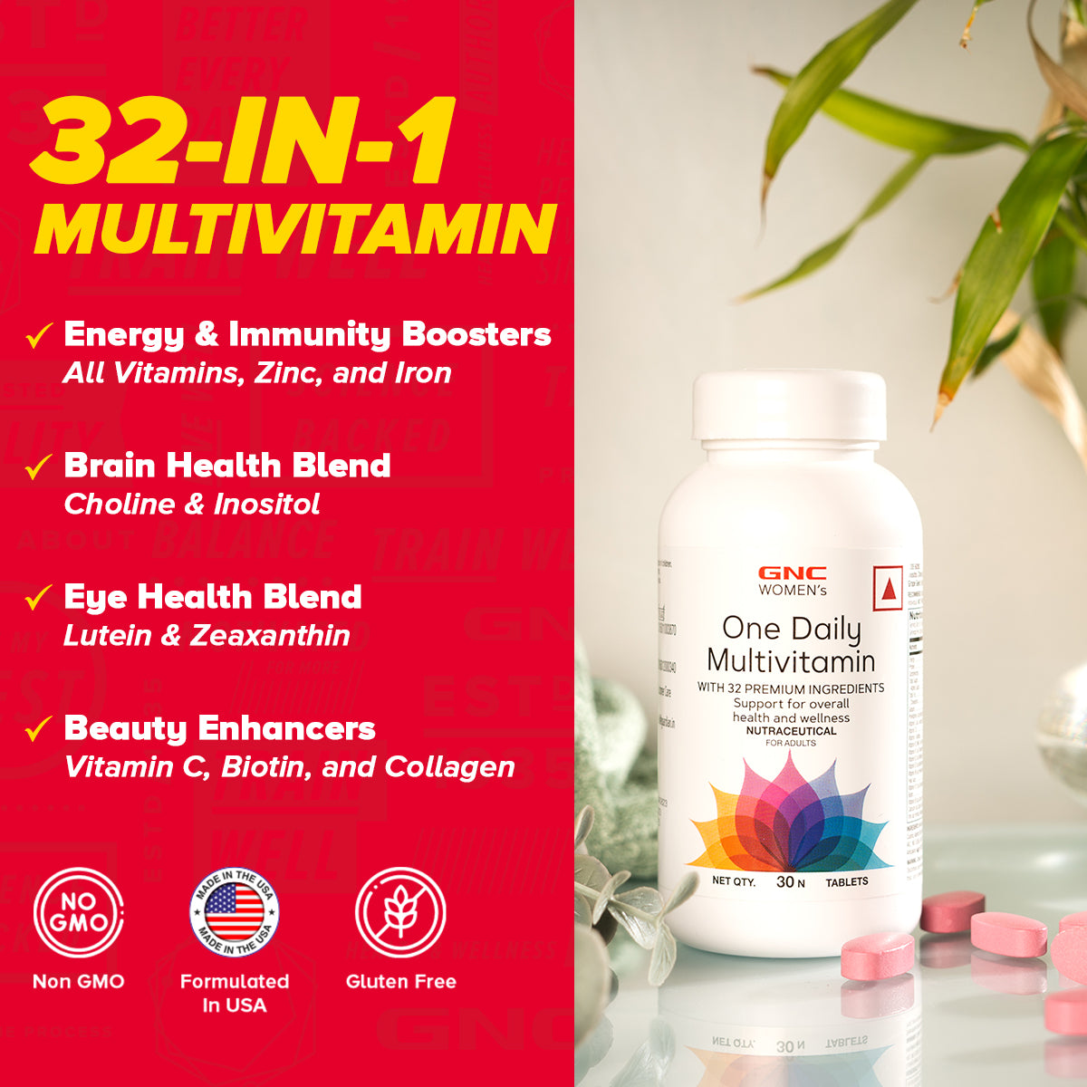 GNC Womens One Daily Multivitamin - Improves Energy, Immunity, Skin and Overall Health