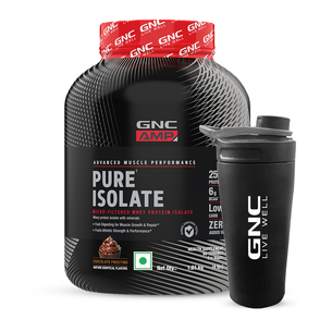 GNC AMP Pure Isolate  4 lbs (Zero Carb) with Shaker - Boosts Athletic & Workout Performance | Increases Muscle Mass