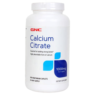 GNC Calcium Citrate 1000mg - Most Absorbable Form of Calcium for Stronger Bones - 