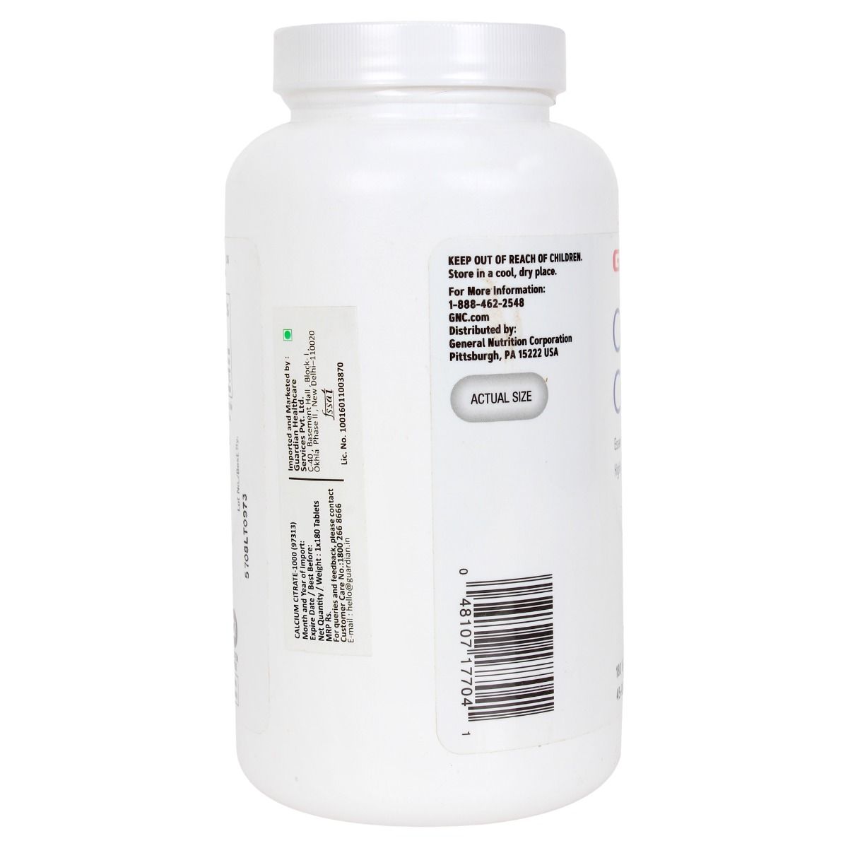 GNC Calcium Citrate 1000mg - Most Absorbable Form of Calcium for Stronger Bones - 