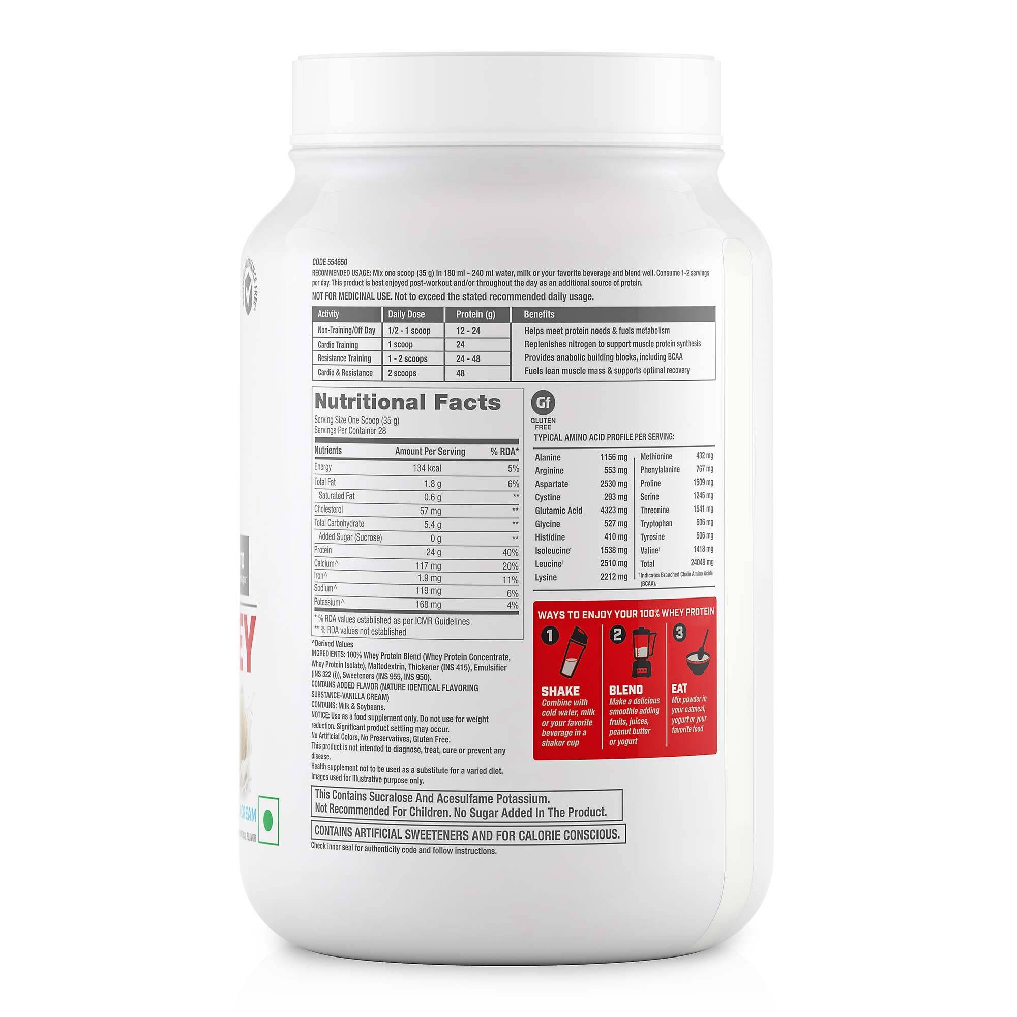 GNC Pro Performance 100% Whey Protein - 2.2 lbs, 1 kg| Expiry - 2024-04-30