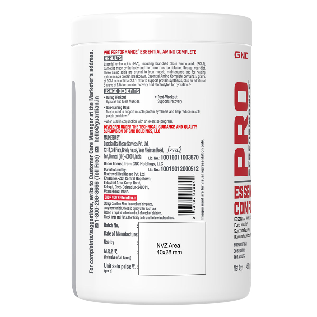 GNC Pro Performance Essential Amino Complete - Boosts Endurance, Muscle Strength & Recovery