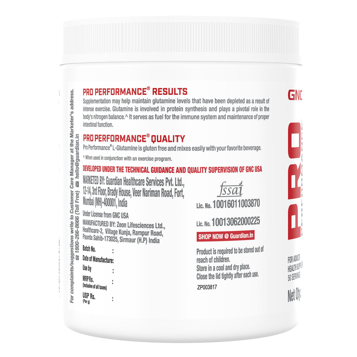 GNC Pro Performance L-Glutamine -  Supports Muscle Strength & Strengthens Immunity