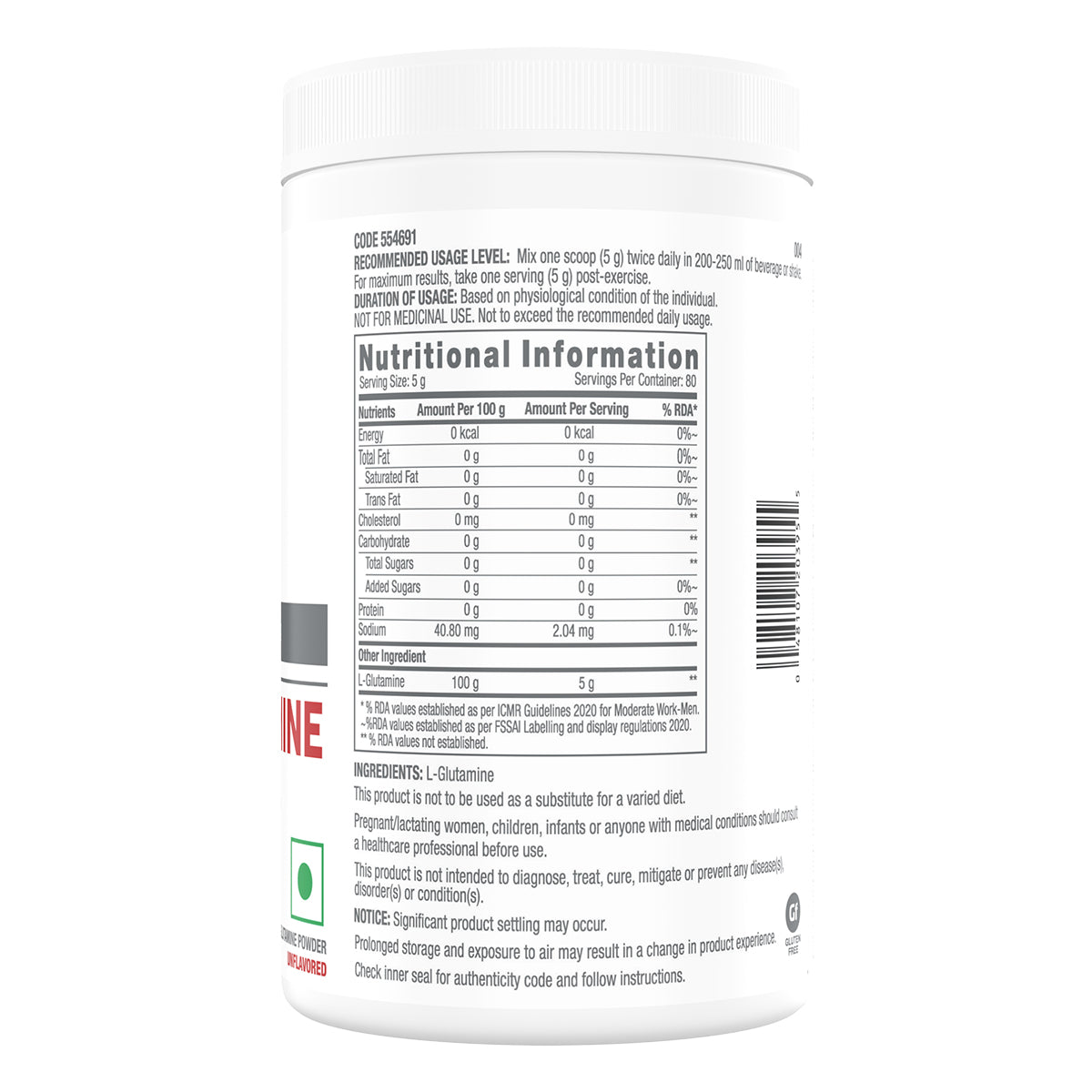 GNC Pro Performance L-Glutamine -  Supports Muscle Strength & Strengthens Immunity