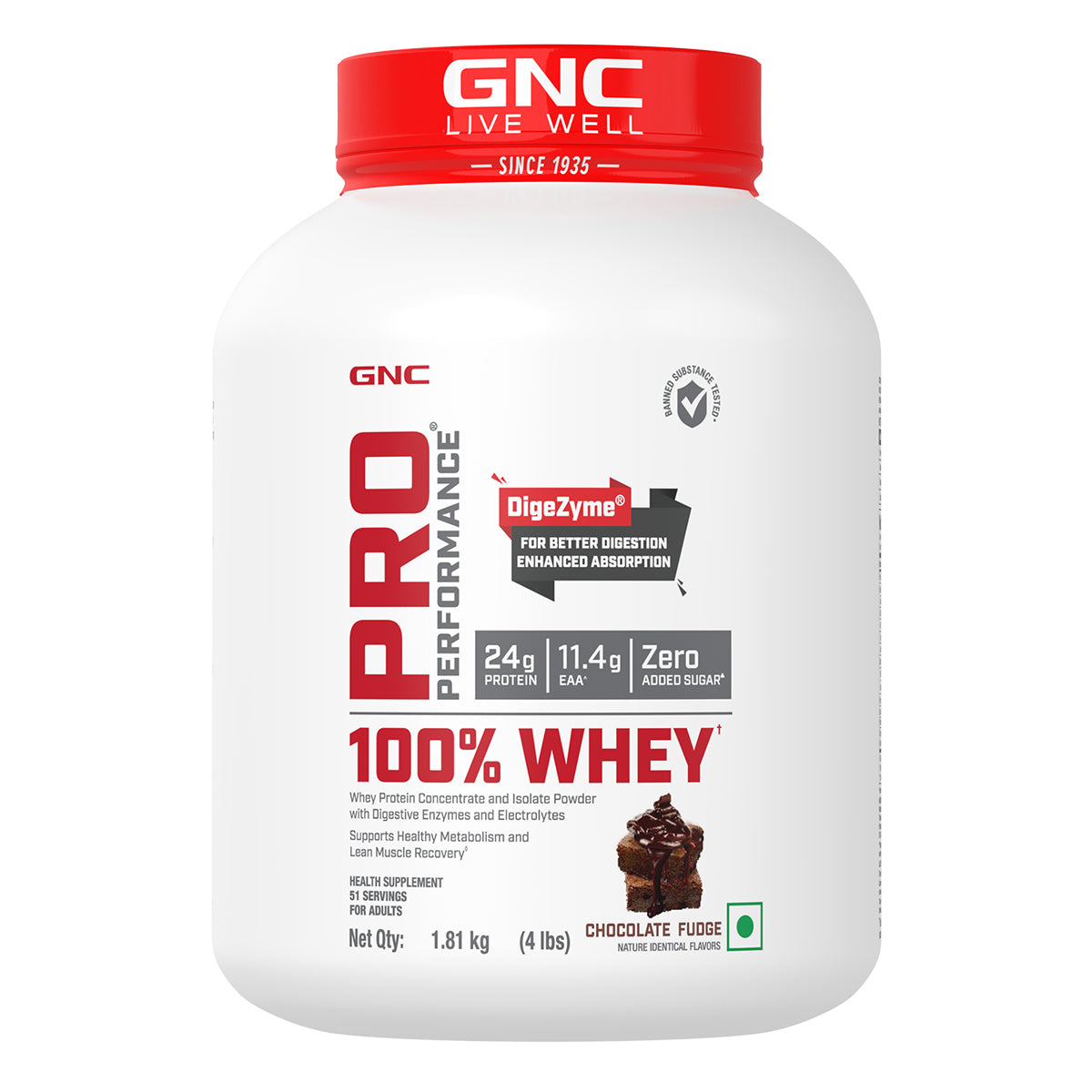 GNC Pro Performance 100% Whey Protein 4 lbs with Gym Kit - Faster Recovery & Lean Muscle Gains | Informed Choice Certified