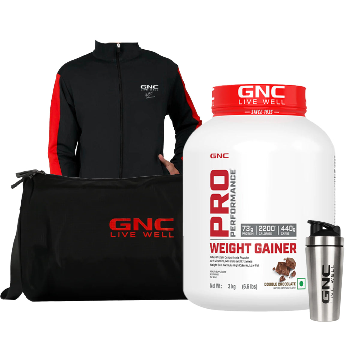 GNC Pro Performance Weight Gainer 3KG with Gym Kit M Double