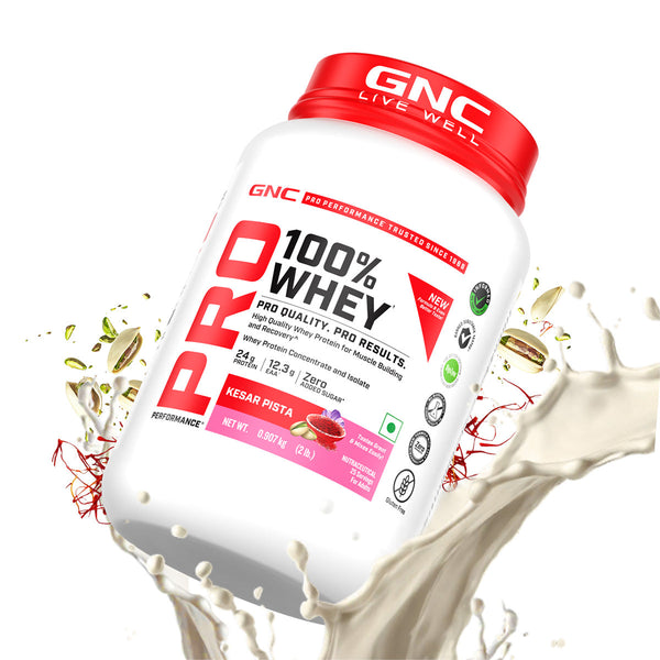 GNC Pro Performance 100% Whey (New Formulation) 2 lbs Kesar Pista