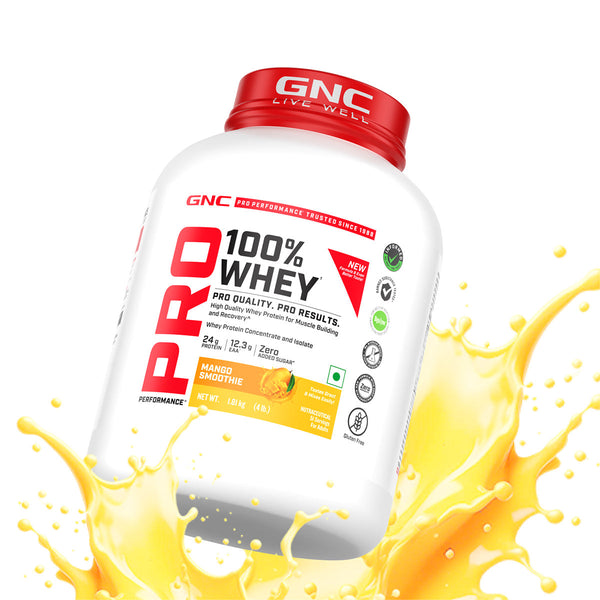 GNC Pro Performance 100% Whey (New Formulation) 4 lbs Mango Smoothie
