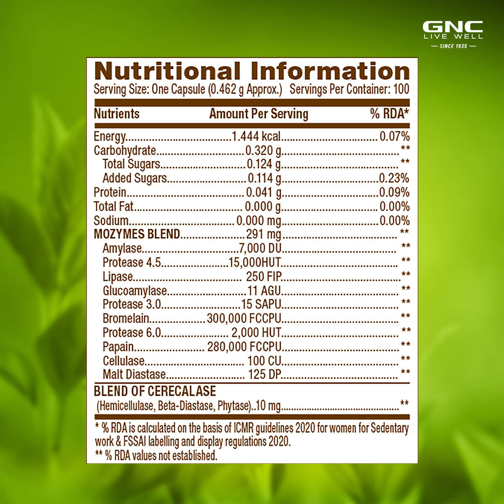 GNC Natural Brand Super Digestive Enzymes GNC Natural Brand Super Digestive Enzymes 100