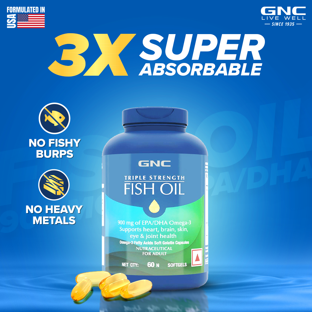 GNC Triple Strength Fish Oil| Expiry - 2026-01-31