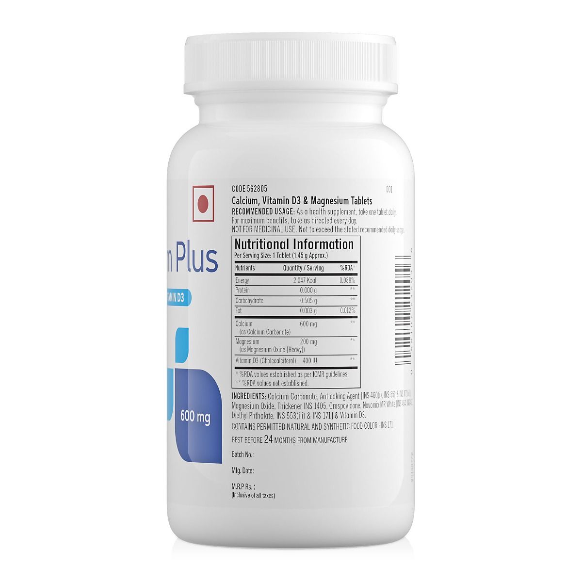 GNC Calcium Plus 600 mg with Magnesium and Vitamin D3 - 