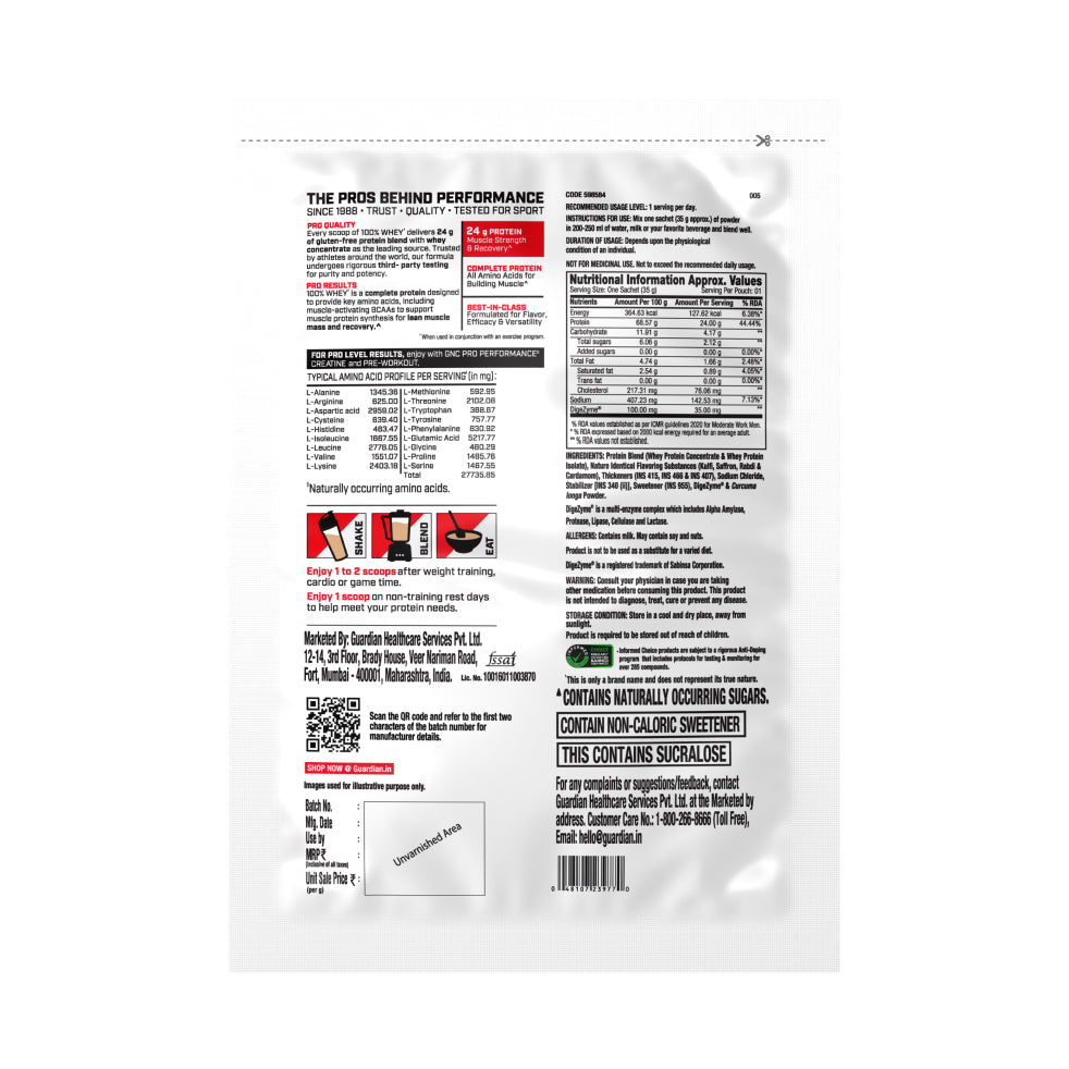 GNC Pro Performance 100% Whey (New Formulation)