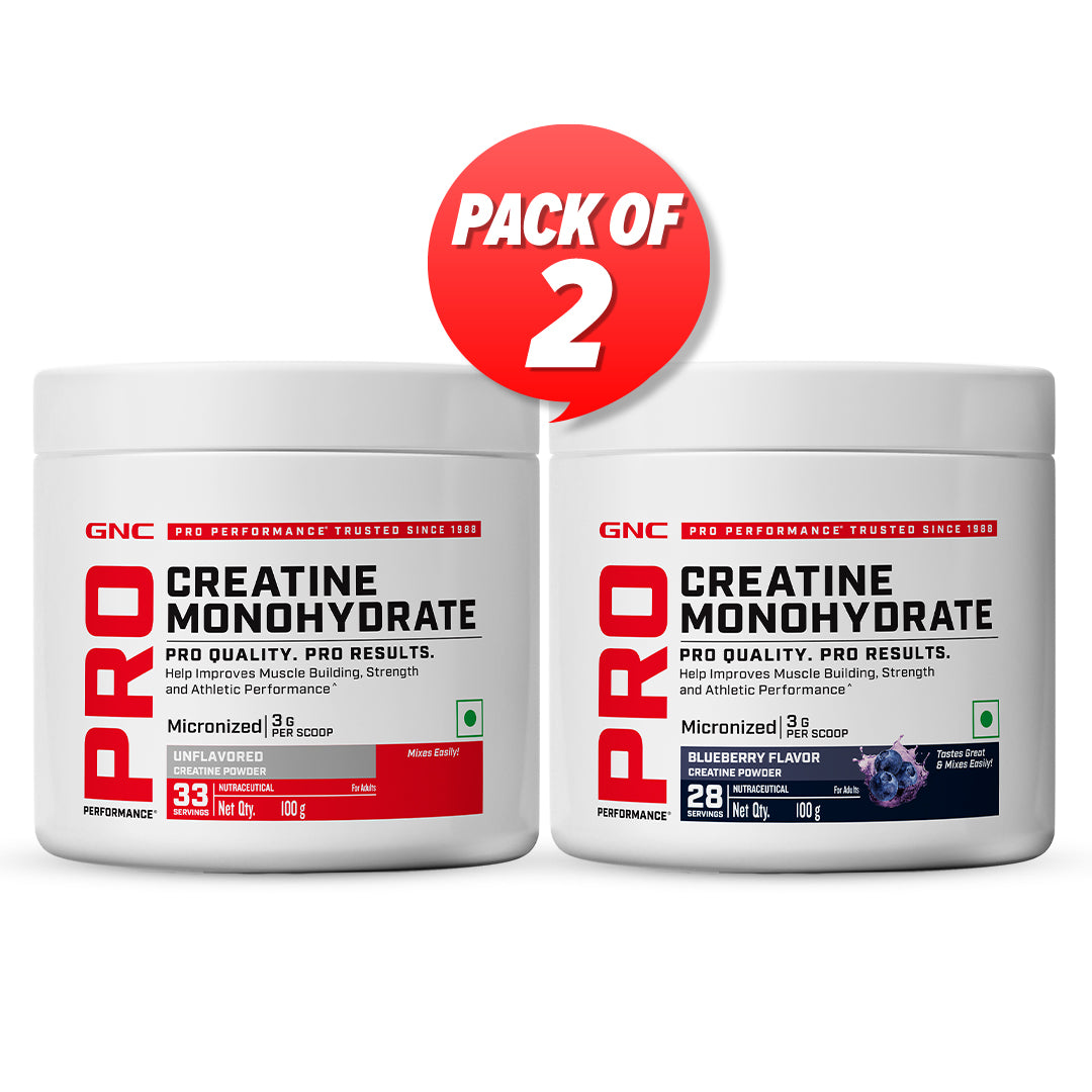 Buy Creatine Combo Pack of 2 - Unflavoured and Blueberry | GNC India