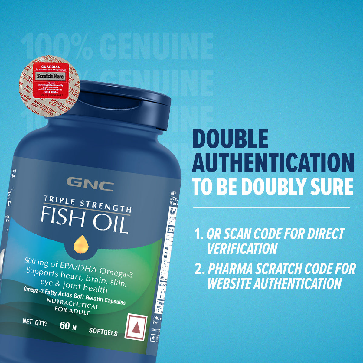 GNC Triple Strength Fish Oil - Omega 3 Capsules | For Healthy Cholesterol Levels, Improved Focus, Healthy Vision & Joint Comfort