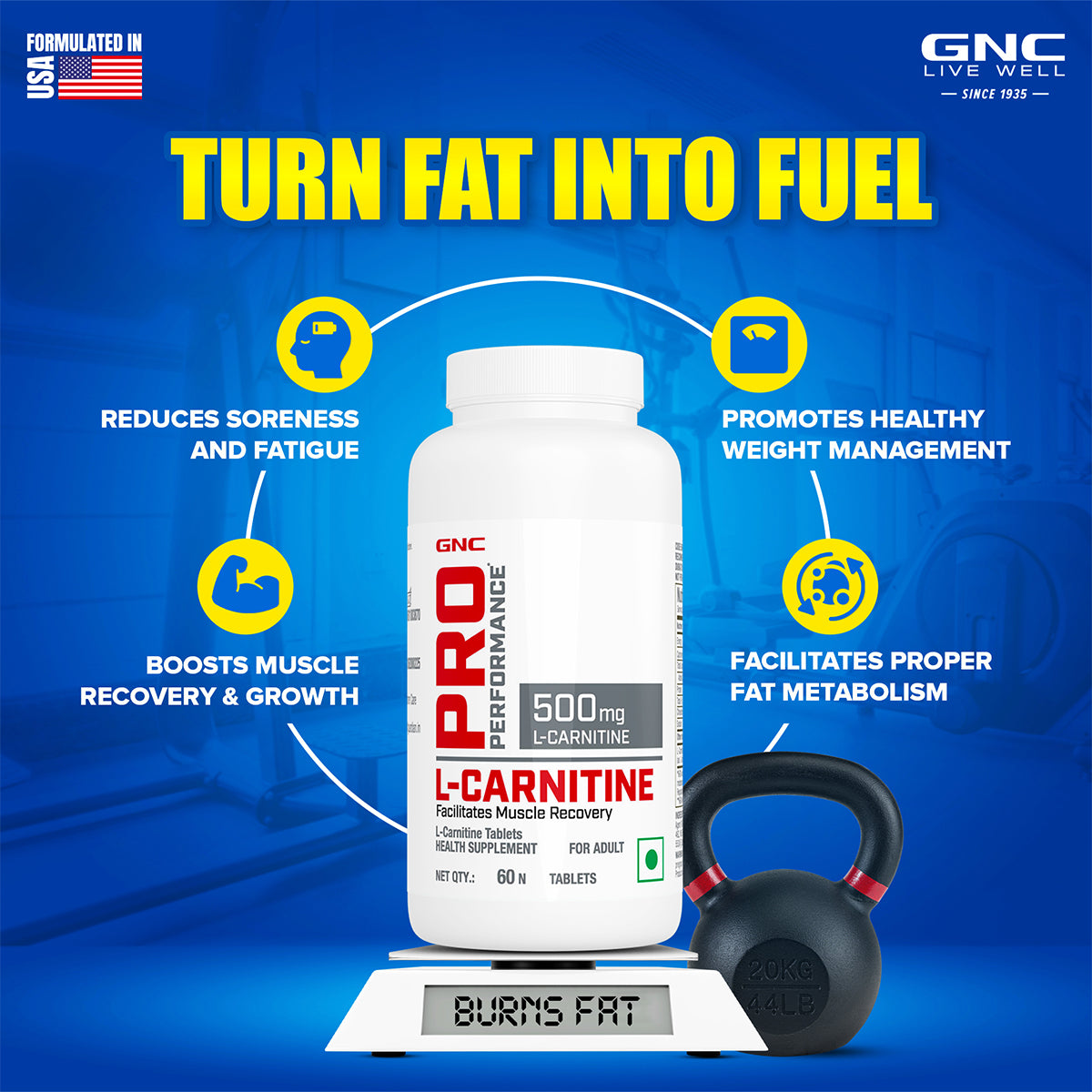 Buy GNC Pro Performance L-Carnitine 500 mg - 60 Tablets Online | GNC India Buy GNC Pro Performance L-Carnitine 500 mg - 60 Tablets Online | GNC India
