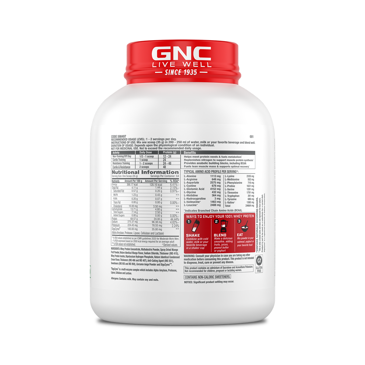 100% Whey Protein 5lbs Mango Smoothie - Clearance | Expiry - 2026-04-30