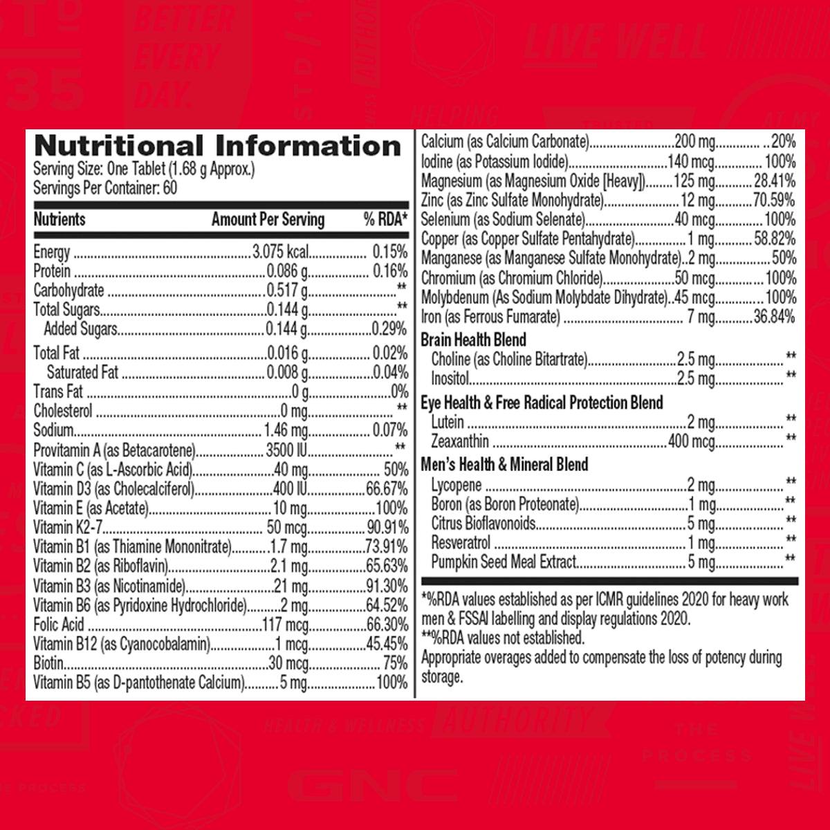 Buy GNC Mega Men One Daily Multivitamin Tablets Online GNC India GNC Mega Men One Daily Multivitamin 30 Tablets GNC India