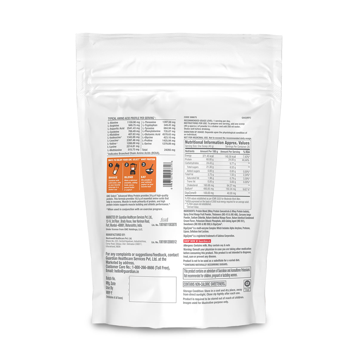 GNC SELECT ADVANCED WHEY