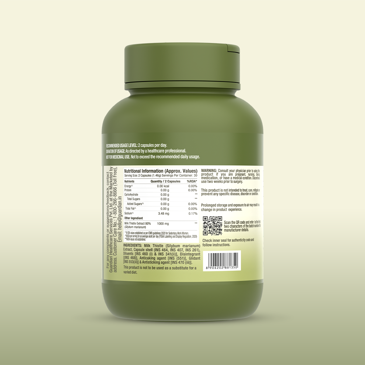 Herbal Plus Milk Thistle 1000mg Caps 1x60