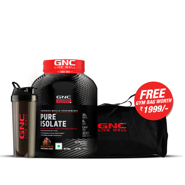 GNC AMP Pure Isolate (Low/Zero Carb) With Gym Bag