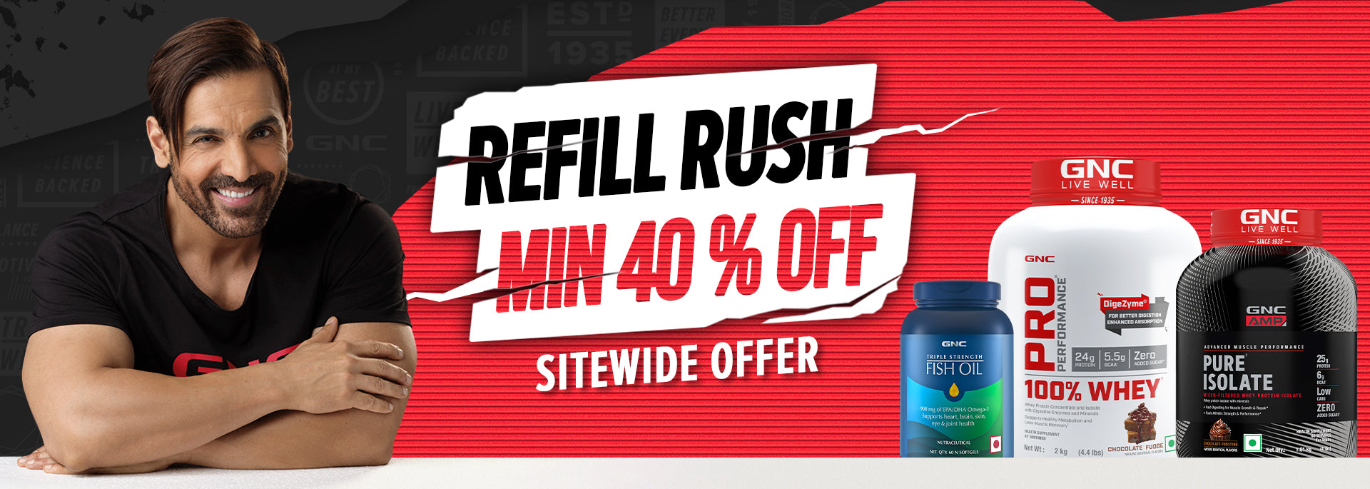 GNC Refill Rush - Min. 40% Off - Sitewide Offer