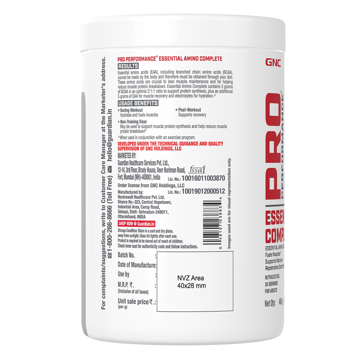 GNC Pro Performance Essential Amino Complete - Clearance Sale -  - Boosts Endurance, Muscle Strength & Recovery - Watermelon