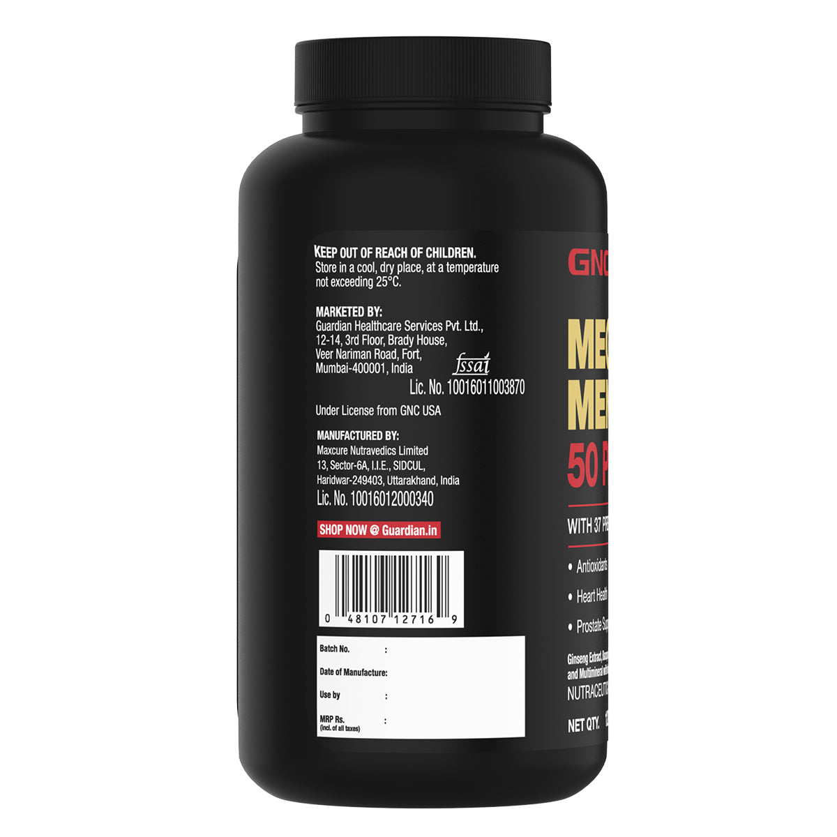 GNC Mega Men 50 Plus Multivitamin - For Healthy Heart, Prostate Support & Well-Being