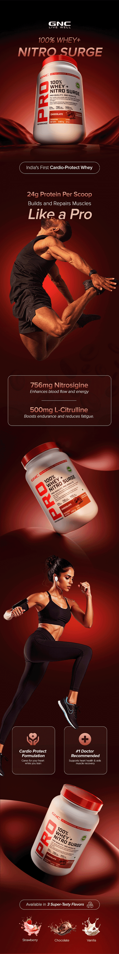 GNC 100% Whey + Nitro Surge