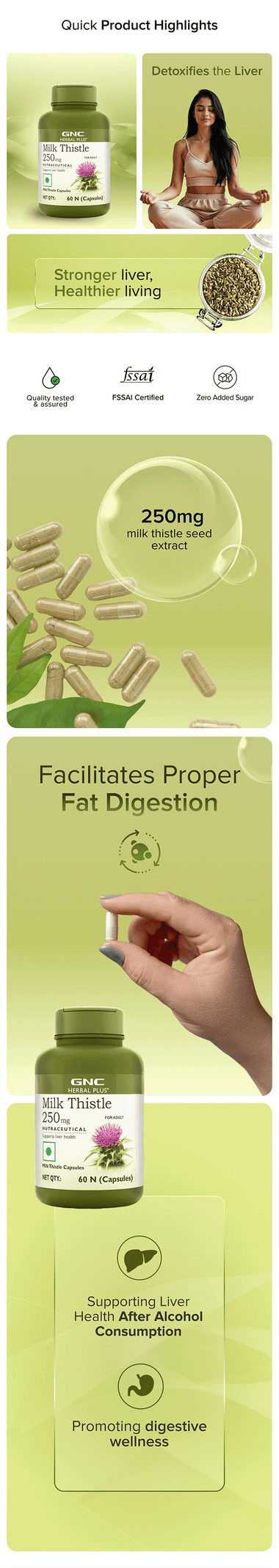 GNC Herbal Plus Milk Thistle - 250mg