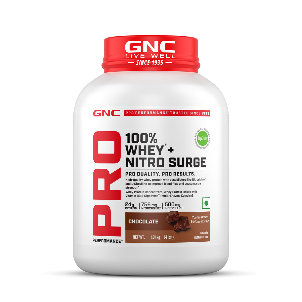  100% Whey + Nitro Surge 4lbs (Chocolate)