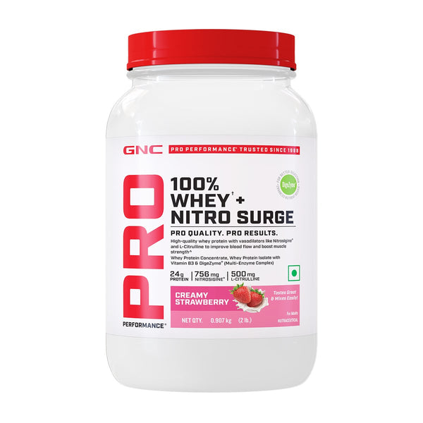 GNC 100% Whey + Nitro Surge